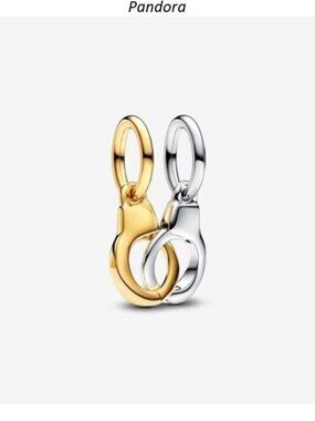 Authentic Openable and Splittable Handcuffs Dangle Pandora Charm